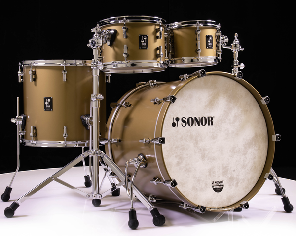 Sonor SQ1 22" 4-piece Shell Pack - Satin Gold Metallic 10/12/16/22 (SQ1-4-SGM)