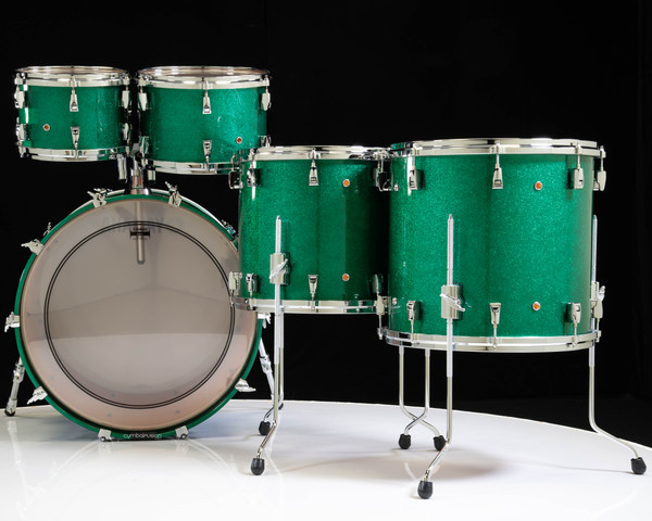 Yamaha Absolute Hybrid Maple 5pc 10/12/14/16/22 Jade Green Sparkle