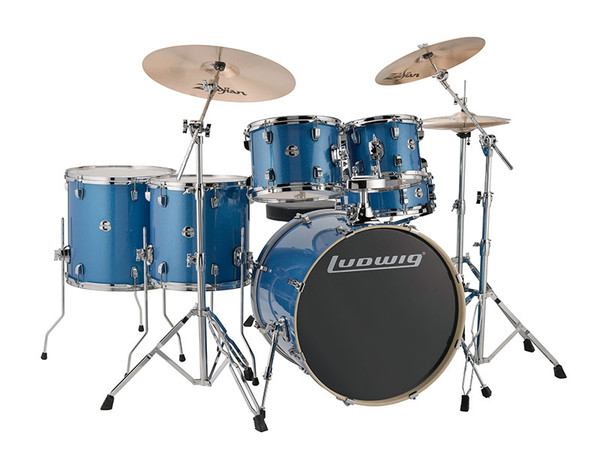 Ludwig Elements Evolution 6pc w/22" Bass Drum - Blue Sparkle