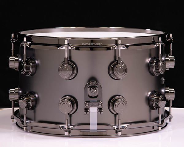 DW Collector's Series 8x14 Satin Black Nickel Over Brass Snare Drum with Black Nickel Hardware