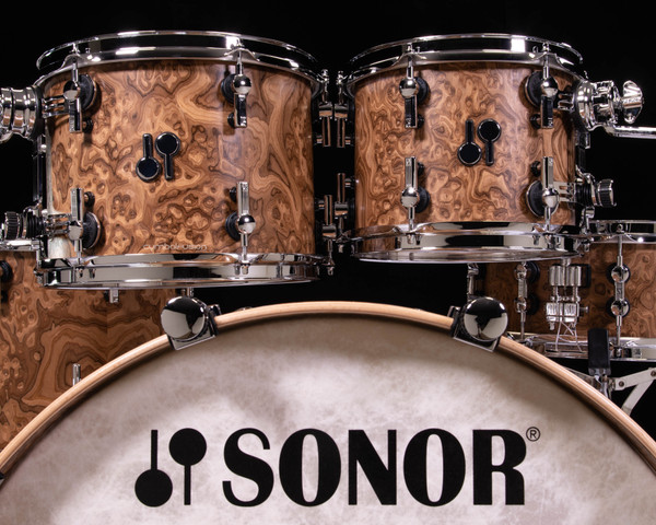 Close-up view of Sonor SQ2 toms
