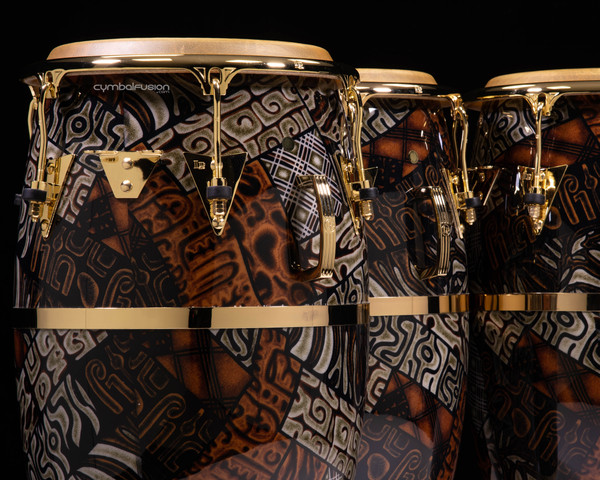 LP Limited Edition Tribal Finish Fiberglass with Gold Hardware Conga Set