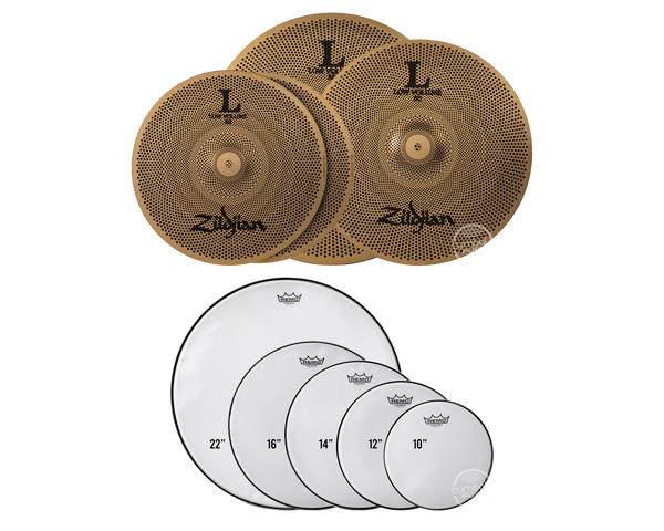 Zildjian Low Volume Quiet Pack with Remo Silent Stroke Drumheads LV468RH