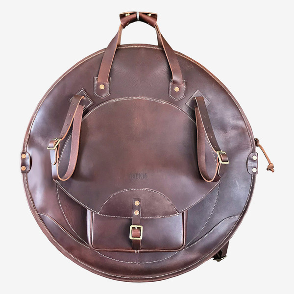 Tackle Leather Backpack Cymbal Case - Brown 24"