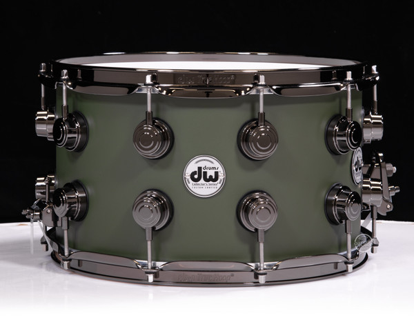 DW Collector's 8x14 Snare - Satin Toy Tank Green