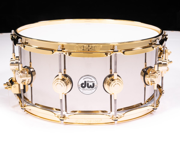 DW Collector's Nickel Over Brass 6.5x14 Snare - Gold Hardware