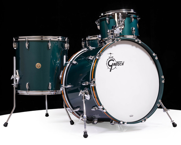 Gretsch USA Custom 4pc Cadillac Green Gloss w/Gold Sparkle Inlay 