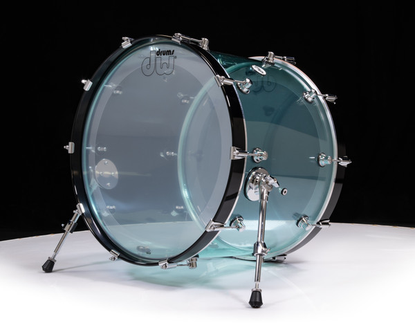 DW Acrylic Design Series Drum 16" x 22" Bass Drum - Sea Glass