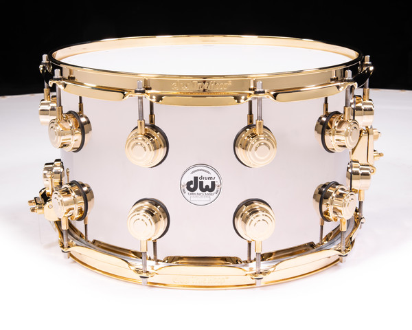 DW Collector's Nickel Over Brass 8x14 Snare - Gold Hardware