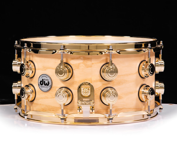 DW Collector's Series Maple SSC 7x14 Snare Drum Ash Burl Swirl Gold HW