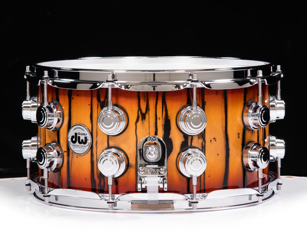 DW Collector's 7x14 SSC Maple Snare - Rich Red Burst over Ivory Ebony
