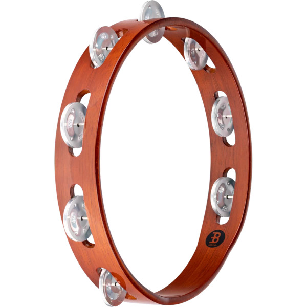 Meinl Percussion 10" Single Row Traditional Wood Steel Jingles Tambourine (TA1AB)