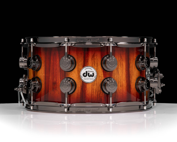 DW Collector's Series 7x14 Candy Stripe Padouk on Oak Shell Rich Red Burst