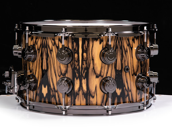 DW Collector's Series Royal Ebony 8x14 Snare Drum w/Black Nickel