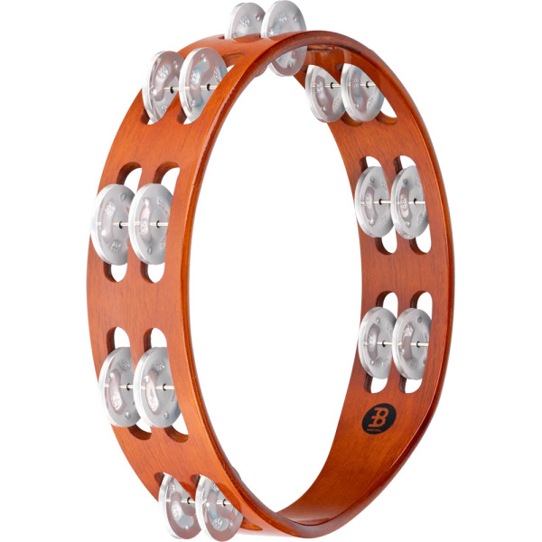 Meinl 10" Traditional Wood Dual Row Aluminum Jingles Tambourine (TA2A-AB)