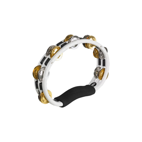 Meinl Hand Held Molded ABS Mixed jingles Tambourine - White (TMT1M-WH)