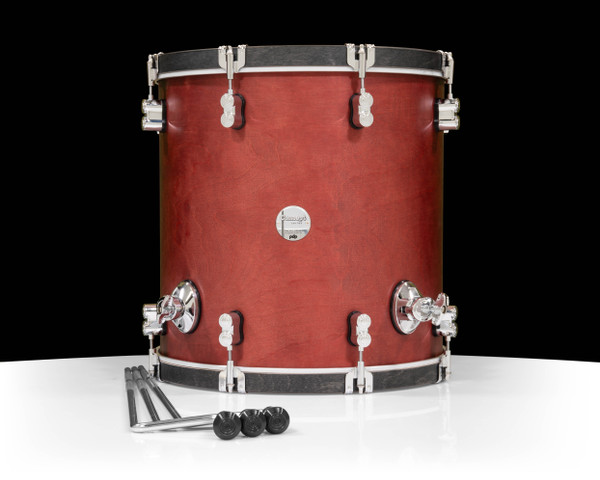 PDP Concept Classic 16x16 Floor Tom Oxblood with Ebony Hoops - Open