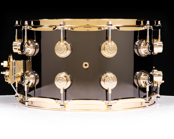 DW Collector's Series 8x14 Black Nickel over Brass Snare Gold Hardware