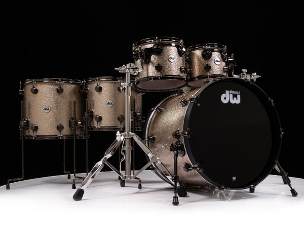 DW Collector's 6pc SSC  Maple Nickel Sparkle Glass w/Black Nickel