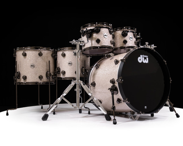 DW Collector's 6pc Purpleheart Kit - Broken Glass w/Black Hoops