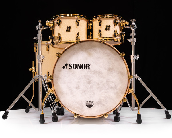 Sonor SQ2 4pc Maple Kit - Birdseye Maple w/African Marble Hoops