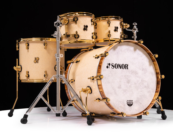 Sonor SQ2 4pc Maple Kit - Birdseye Maple w/African Marble Hoops