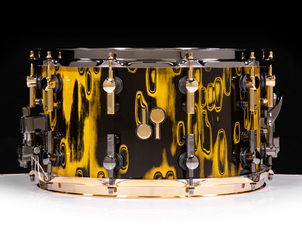 Sonor SQ2 14"x8" Medium Beech Snare - Yellow Tribal w/Tiger Inside