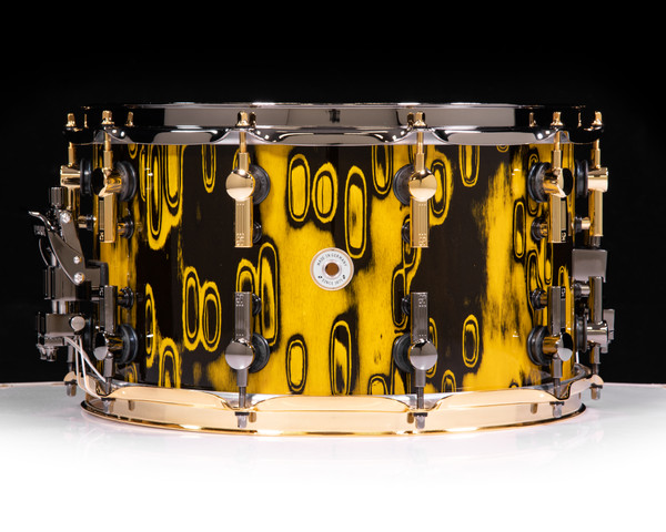 Sonor SQ2 14"x8" Medium Beech Snare - Yellow Tribal w/Tiger Inside