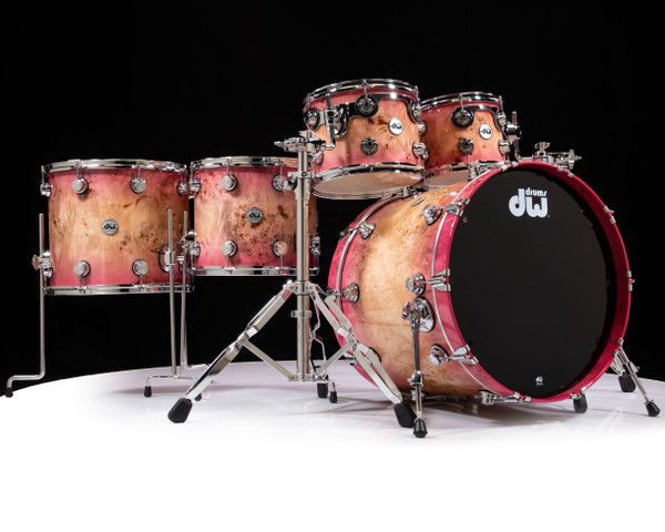 DW Collector's 5pc SSC Maple Kit - Magenta Burst over Mapa Burl