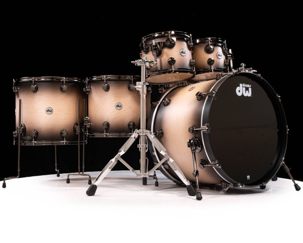 DW Collector's 6pc SSC Maple Kit - Natural to Ebony Satin Oil Burst (1331363)