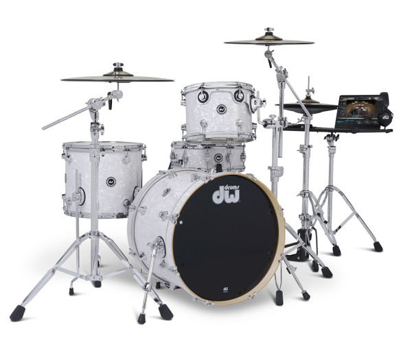 DWe 4-Piece Drum Kit Bundle - White Marine