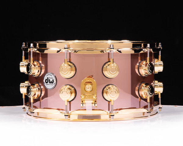 DW Collector's 7x14 SSC Maple Snare Drum - Rose Copper w/Gold HW