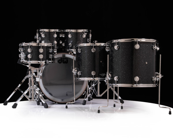 DW Collector's 6pc SSC Maple Kit - Black Ice w/Chrome 24" BD