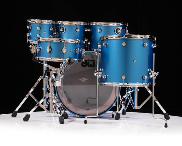 DW Design Series 6pc Kit - Aqua Metallic , CymbalFusion.com Exclusive