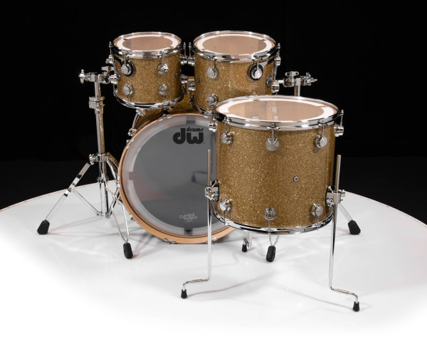 DW Collector's 4pc Maple 3/3/3 Kit - Gold Glass w/Chrome HW