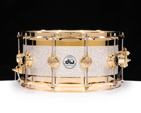 DW Collector's 7x14 SSC Maple Edge Snare - Broken Glass w/Gold HW (DRFP0714SEG043)