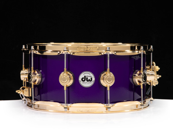 DW Collector's Series 6.5x14 Brass Snare Drum w/Gold - Illusion Purple
