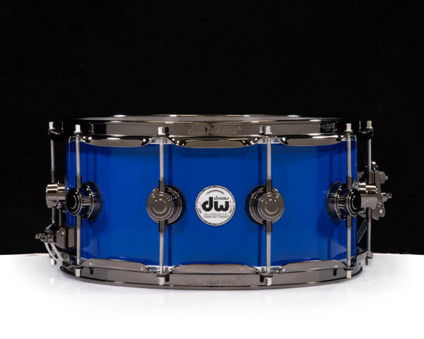 DW Collector's 6.5x14 Brass Snare Drum w/Black Nickel - Yama Blue