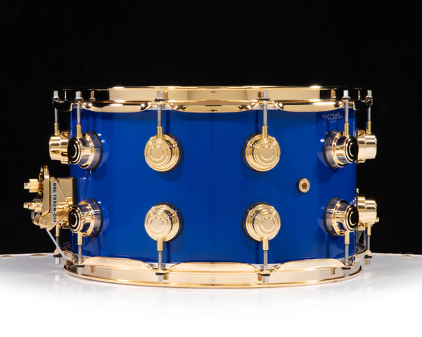 DW Brass Snare Drum 8x14 Gold Hardware - Yama Blue
