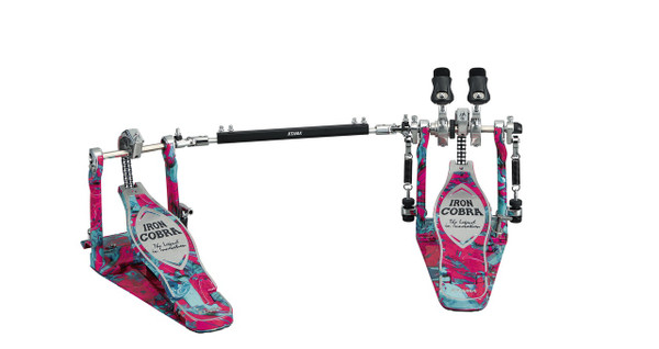 TAMA 50th Limited Iron Cobra Marble Coral Swirl Power Glide Twin Pedal (HP900PWMCS)
