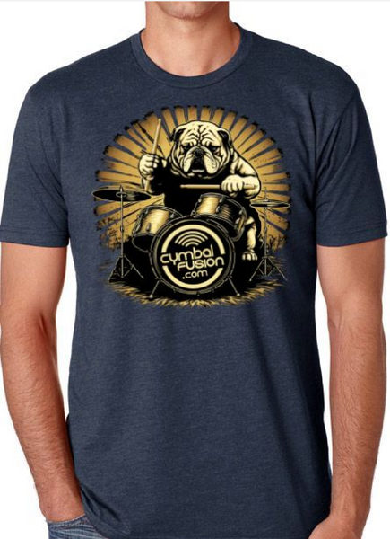 CymbalFusion.com T-Shirt Dark Blue Short Sleeve Drum Dawg
