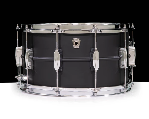Ludwig LB4291 Stealth Brass 8x14  Flat Black Snare Drum