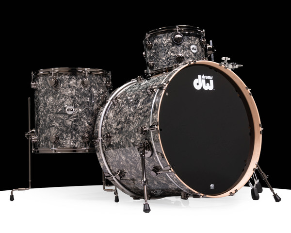 DW Collector's 3pc 333 Maple Kit - Silver Abalone w/Black Nickel (1356022)