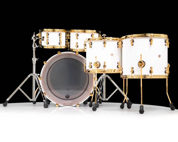 Sonor SQ2 5pc Beech Shell  Pack  - Solid White Lacquer w/Gold Hardware