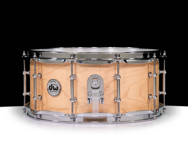 DW Collector's 6x14 Maple Snare Drum w/ Tube Lugs - Hard Satin Natural