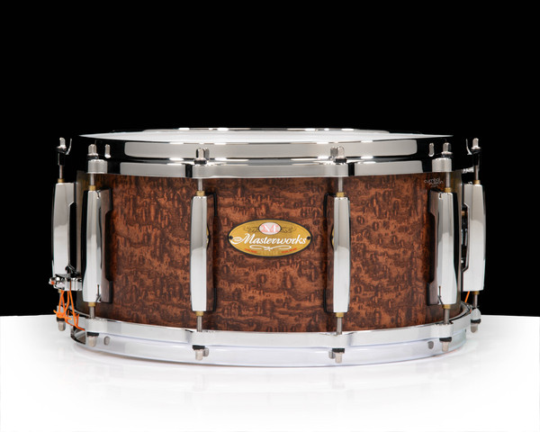 Pearl Masterworks 14x6.5 Snare Drum - Matte Walnut over Tamo Ash