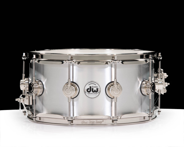 DW Thin Aluminum 6.5x14 Snare Drum with Nickel Hardware (Open Box) (O-DRVM6514SVK)