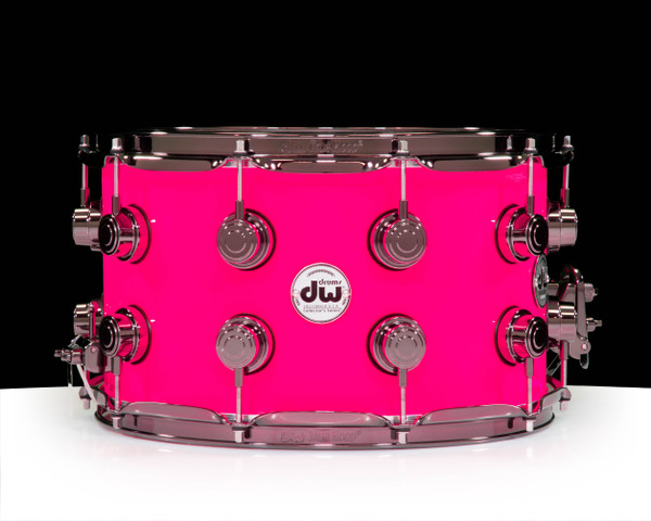 DW Collector's 8x14 SSC Maple Snare- Solid Neon Magenta (DRX40814SSN-1380112)