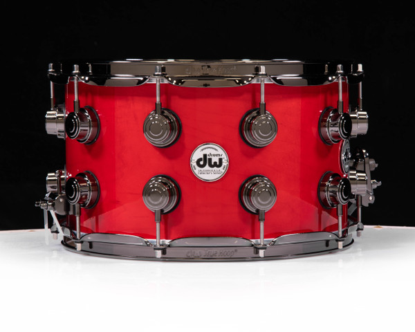 DW Collector's 8x14 SSC Maple Snare - Candy Apple Red w/Black Nickel (1333687)