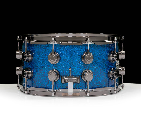 DW Collector's 7x14 SSC Maple Snare Drum - Blue Glass w/Black Nickel